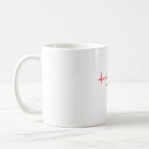 Noch am Leben – Minimales Herzschlag Dark Humor De Kaffeetasse