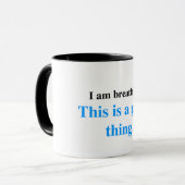 Noch atmend (blaue Ausgabe) Tasse (Vorderseite Links)