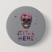 NOCH DA | Schädel mit floraler Blüte Button (Vorderseite)