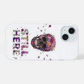 NOCH DA | Schädel mit floraler Blüte iPhone 15 Hülle (Rückseite (Horizontal))