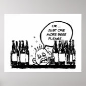 noch ein Bier, cooler betrunkener Cartoon Poster (Vorne)