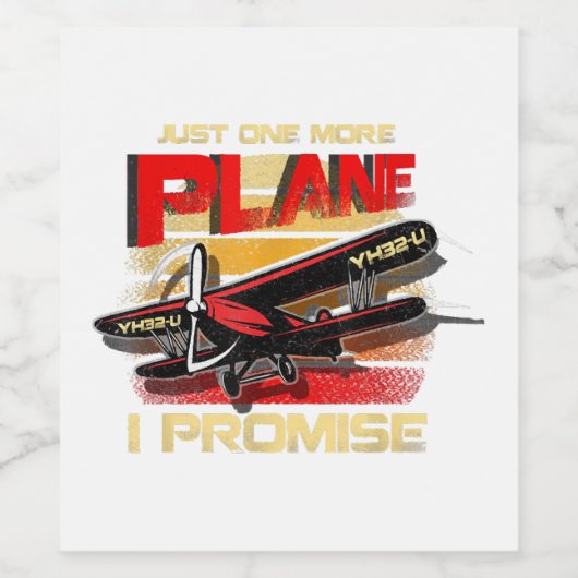 Noch ein Flugzeug, das ich verspreche Weinetikett (Einzelnes Label)