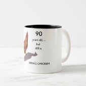 Noch ein Frühlings-Huhn: Fertigen Sie für Alter Zweifarbige Tasse (VorderseiteRechts)