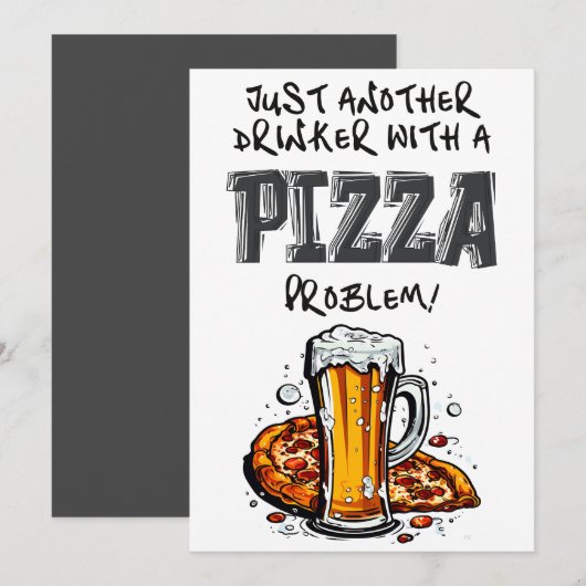 Noch ein Getränk mit Pizza-Problem Meme Einladung (Vorne/Hinten)