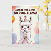 Noch ein Jahr älter? Kein Prob-Lama! - Niedlich Ll Karte (Gelbe Blume)