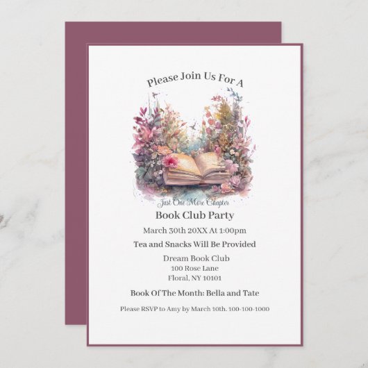 Noch ein Kapitel - Club buchen Einladung (Vorne/Hinten)