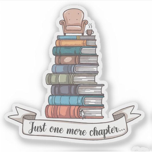Noch ein Kapitel - Cosy Book Lover Design Aufkleber (Vorderseite)