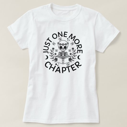 Noch ein Kapitel Funny Skeletts Lesebuch T-Shirt (Design vorne)