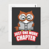 Noch ein Kapitel Niedlicher Owl Reader Postkarte (Vorne/Hinten)