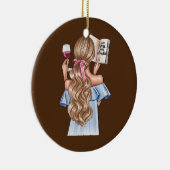 Noch ein Kapitel Niedliches Girl Reading Book Keramik Ornament (Rechts)