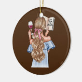 Noch ein Kapitel Niedliches Girl Reading Book Keramik Ornament (Links)