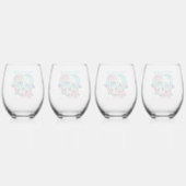 Noch ein Valentinstag Herz Skull Weinglas Ohne Stiel (Hinten)