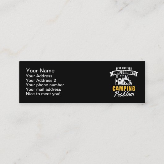 Noch ein Weintrinker mit einem Camping-Problem Mini Visitenkarte (Vorderseite)