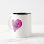 "Noch eine Eklige Frau" Herz rosa/schwarz Zweifarbige Tasse (Vorderseite Links)