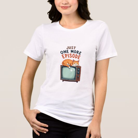 Noch eine Episode - Cosy Cat & Retro TV Design Tri-Blend Shirt (Vorderseite)