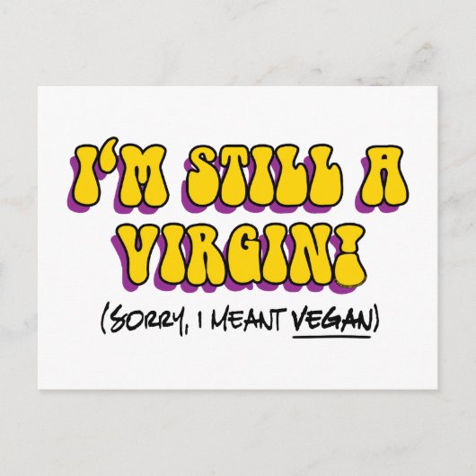 Noch eine Jungfrau - ich meine Vegan! Funny Vegeta Postkarte (Vorderseite)