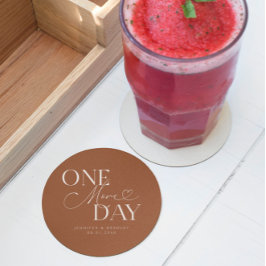 Noch einmal Hochzeit Probe Terracotta Runder Pappuntersetzer