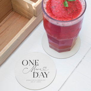 Noch einmal Hochzeit Probe weiß Runder Pappuntersetzer