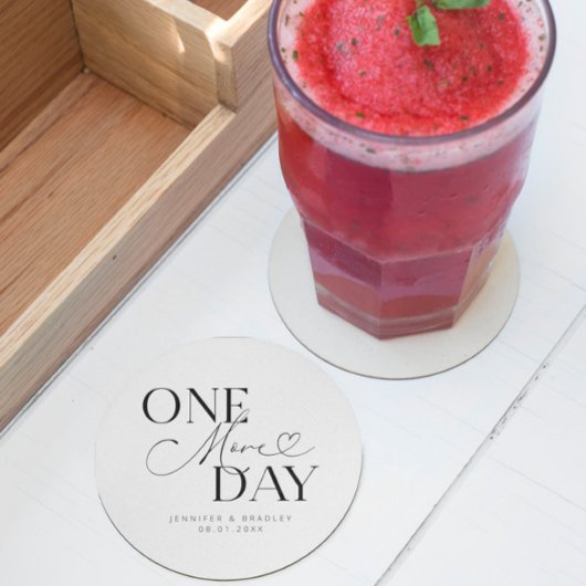 Noch einmal Hochzeit Probe weiß Runder Pappuntersetzer