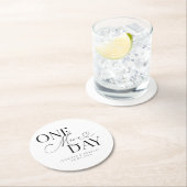 Noch einmal Hochzeit Probe weiß Runder Pappuntersetzer (Vor Ort)