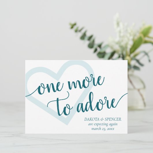 Noch eins zu Adore | Aqua Aquamarin Heart Pregnanc Ankündigung (Stehend Vorderseite)