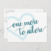 Noch eins zu Adore | Aqua Aquamarin Heart Pregnanc Ankündigungspostkarte (Vorne/Hinten)