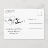 Noch eins zu Adore | Aqua Aquamarin Heart Pregnanc Ankündigungspostkarte (Rückseite)