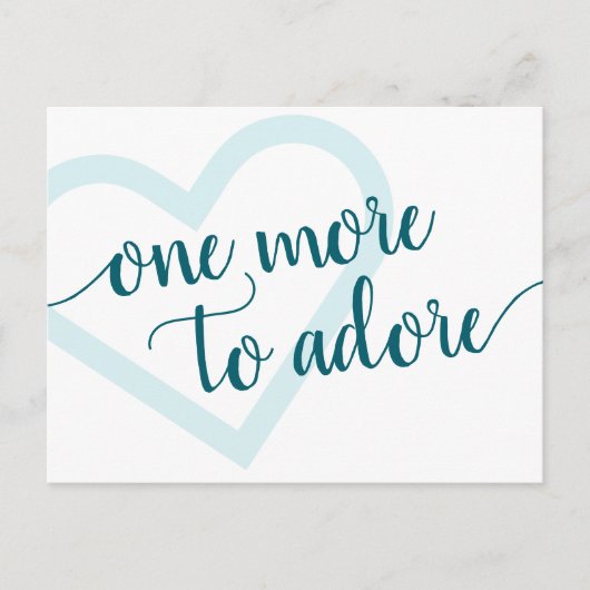 Noch eins zu Adore | Aqua Aquamarin Heart Pregnanc Ankündigungspostkarte (Vorderseite)