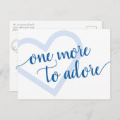 Noch eins zu Adore | Blue Heart Prenancy Ankündigungspostkarte (Vorne/Hinten)