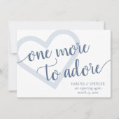 Noch eins zu Adore | Dusty Blue Heart New Baby Ankündigung (Vorderseite)