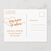 Noch eins zu Adore | Fall Orange Schwangerschaft F Ankündigungspostkarte (Rückseite)