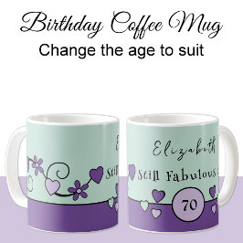 Noch fabelhaft bei 70 Namen lila grün Kaffeetasse