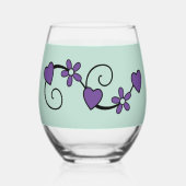 Noch fabelhaft bei 70 Namen lila grün Weinglas Ohne Stiel (Rückseite)