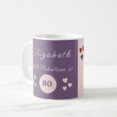 Noch fabelhaft bei 80 Geburtstag Blumenrosa lila Kaffeetasse (Vorderseite Links)