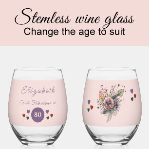 Noch fabelhaft bei 80 Namen floral lila Weinglas Ohne Stiel