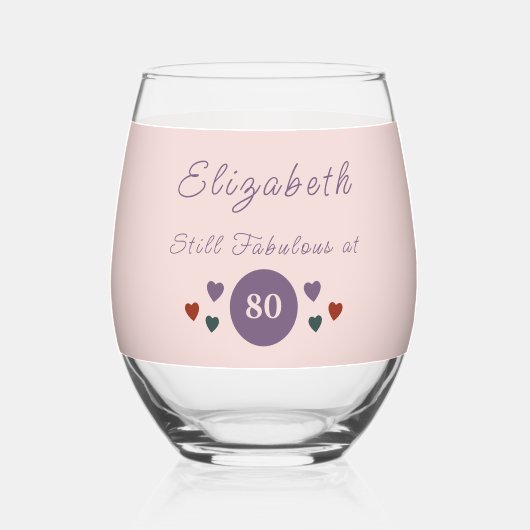 Noch fabelhaft bei 80 Namen floral lila Weinglas Ohne Stiel (Vorderseite)