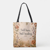 Noch Hier, Noch Heilend Wildblumen-Zitat Tasche (Rückseite)