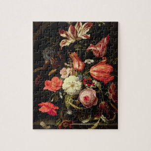 Noch Leben der Blumen auf einer Leiste Puzzle