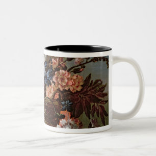 Noch Leben der Blumen in einem Korb Zweifarbige Tasse