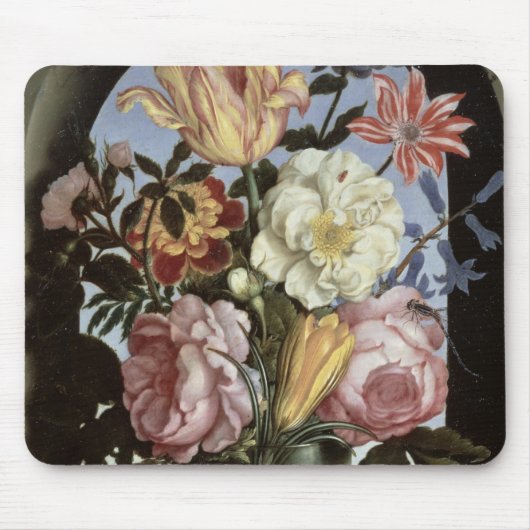 Noch Leben der Blumen in einem trinkenden Glas Mousepad (Vorne)