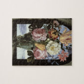 Noch Leben der Blumen in einem trinkenden Glas Puzzle (Horizontal)