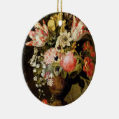 Noch Leben der Blumen in einem Vase mit einer Keramikornament (Rechts)