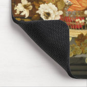 Noch Leben der Frucht und des Korbes der Blumen Mousepad (Ecke)