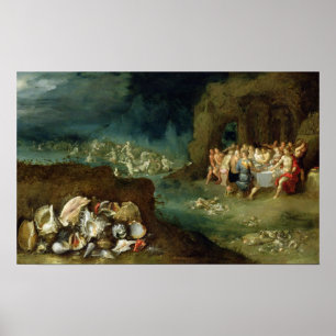 Noch Leben der Muscheln mit dem Fest der Götter Poster