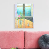 Noch Leben im Fenster mit Kamelien 2012 Leinwanddruck (Insitu (Wohnzimmer))