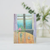 Noch Leben im Fenster mit Kamelien 2012 Postkarte (Stehend Vorderseite)