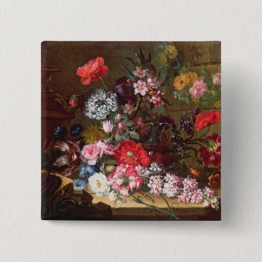 Noch Leben mit Blumen Button (Vorderseite)