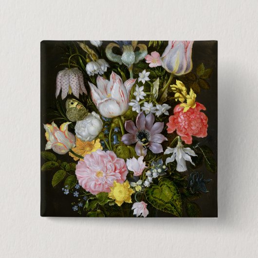 Noch Leben mit Blumen Button (Vorderseite)