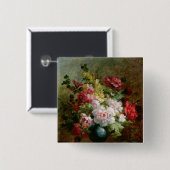 Noch Leben mit Blumen und Blattmusik Button (Vorne & Hinten)