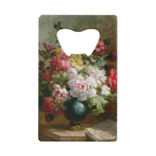 Noch Leben mit Blumen und Blattmusik Geldbeutel Flaschenöffner (Vorderseite)